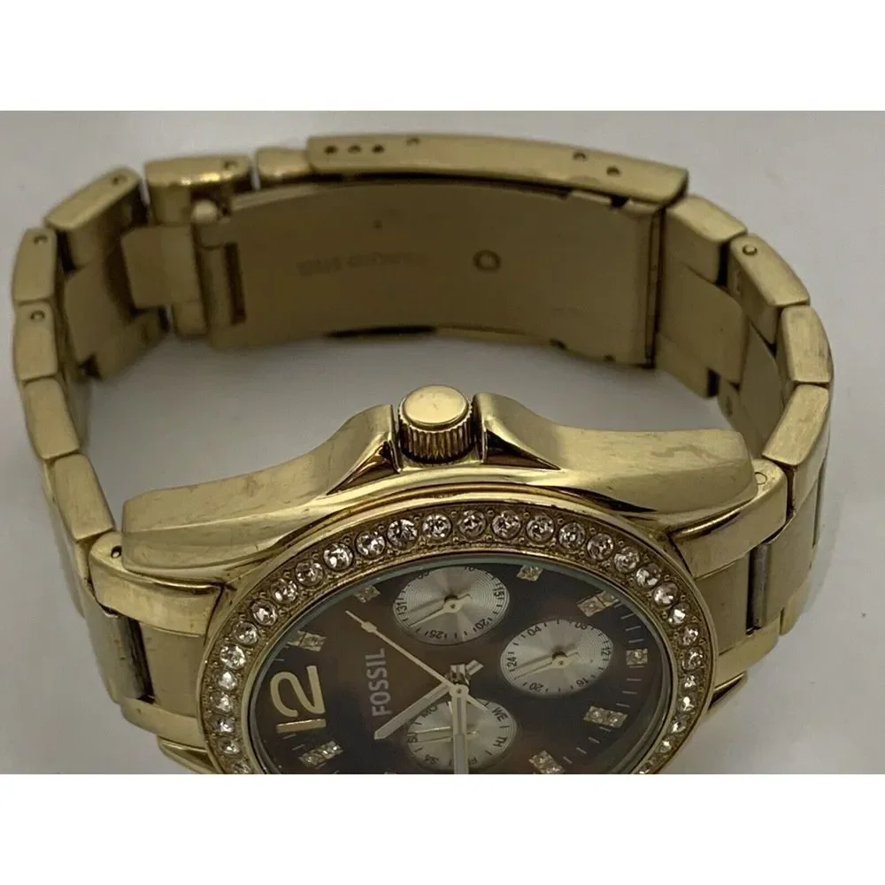 Fossil ES3364 Women's Stainless Steel Analog Brown Dial Quartz Wrist Watch Aa239